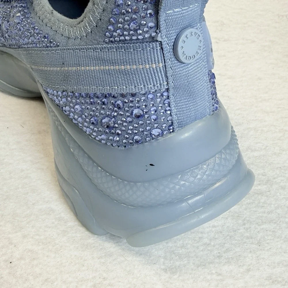 Steve Madden Maxima Rhinestone Chunky Sneakers Blue Women's Size 7.5 Lace Up